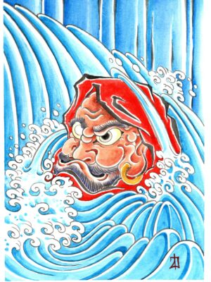 Daruma na cachoeira