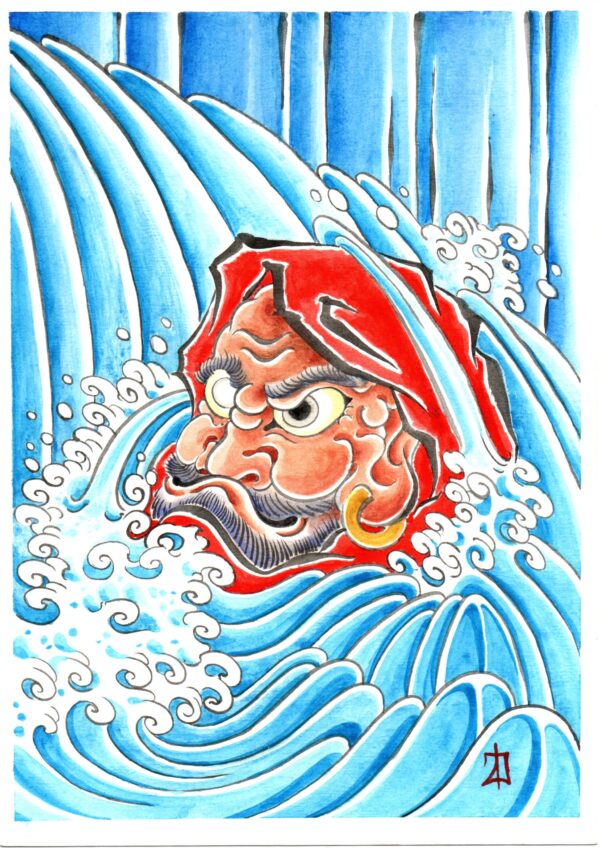 daruma Daruma na cachoeira